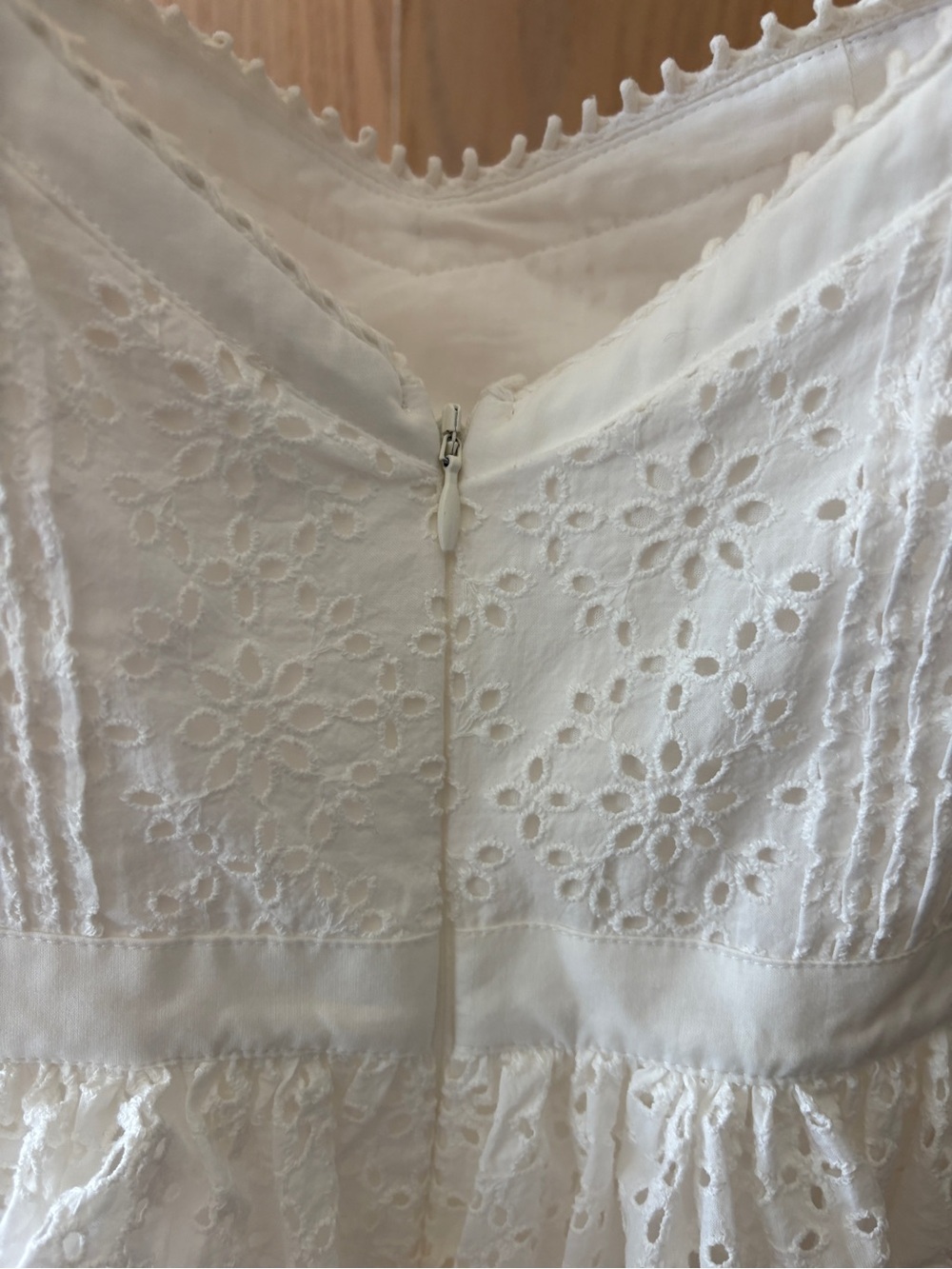 $368 NWT For Love And Lemons “Willa” Eyelet Mini Dress in White Sz Small - Picture 10 of 11